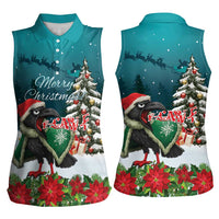 F Caw F Raven Santa Women Sleeveless Polo Shirt Funny Christmas - Wonder Print Shop