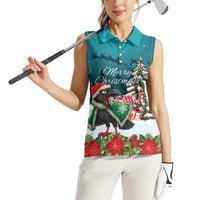 F Caw F Raven Santa Women Sleeveless Polo Shirt Funny Christmas - Wonder Print Shop