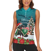 F Caw F Raven Santa Women Sleeveless Polo Shirt Funny Christmas - Wonder Print Shop