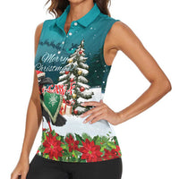 F Caw F Raven Santa Women Sleeveless Polo Shirt Funny Christmas - Wonder Print Shop