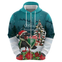 F Caw F Raven Santa Zip Hoodie Funny Christmas - Wonder Print Shop