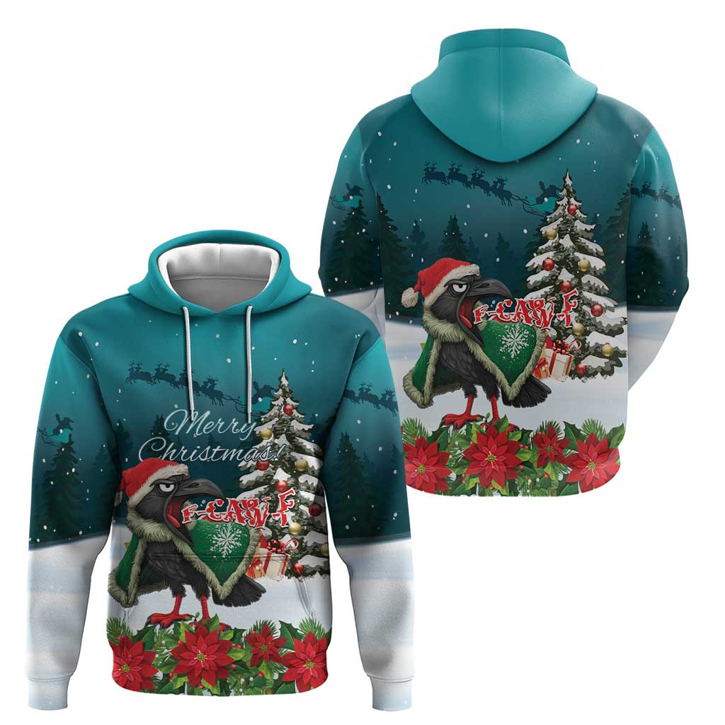 F Caw F Raven Santa Zip Hoodie Funny Christmas - Wonder Print Shop