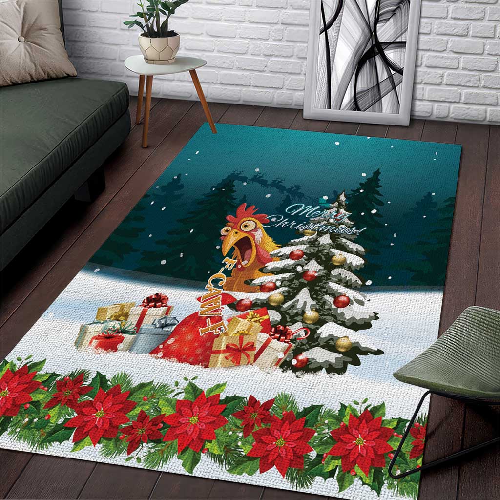 F Caw F Chicken Area Rug Funny Christmas - Wonder Print Shop