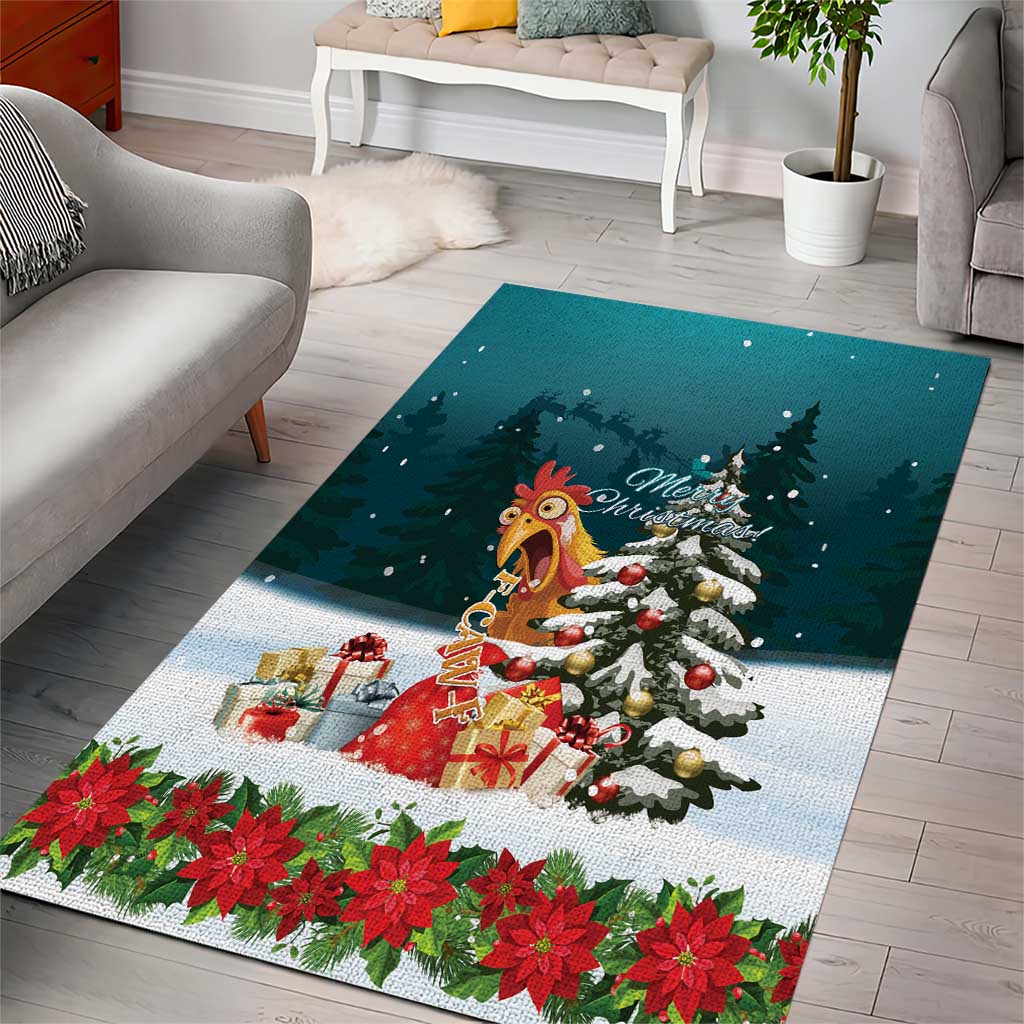 F Caw F Chicken Area Rug Funny Christmas - Wonder Print Shop