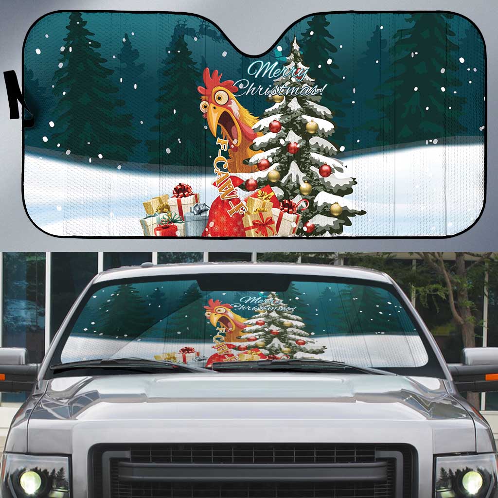 F Caw F Chicken Auto Sun Shade Funny Christmas - Wonder Print Shop