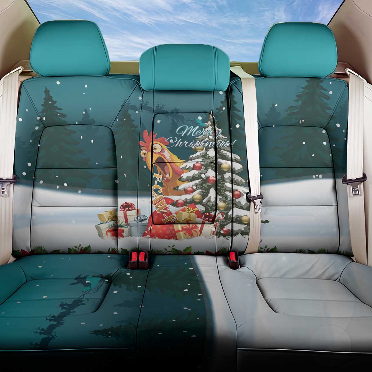 F Caw F Chicken Back Car Seat Cover Funny Christmas - Wonder Print Shop