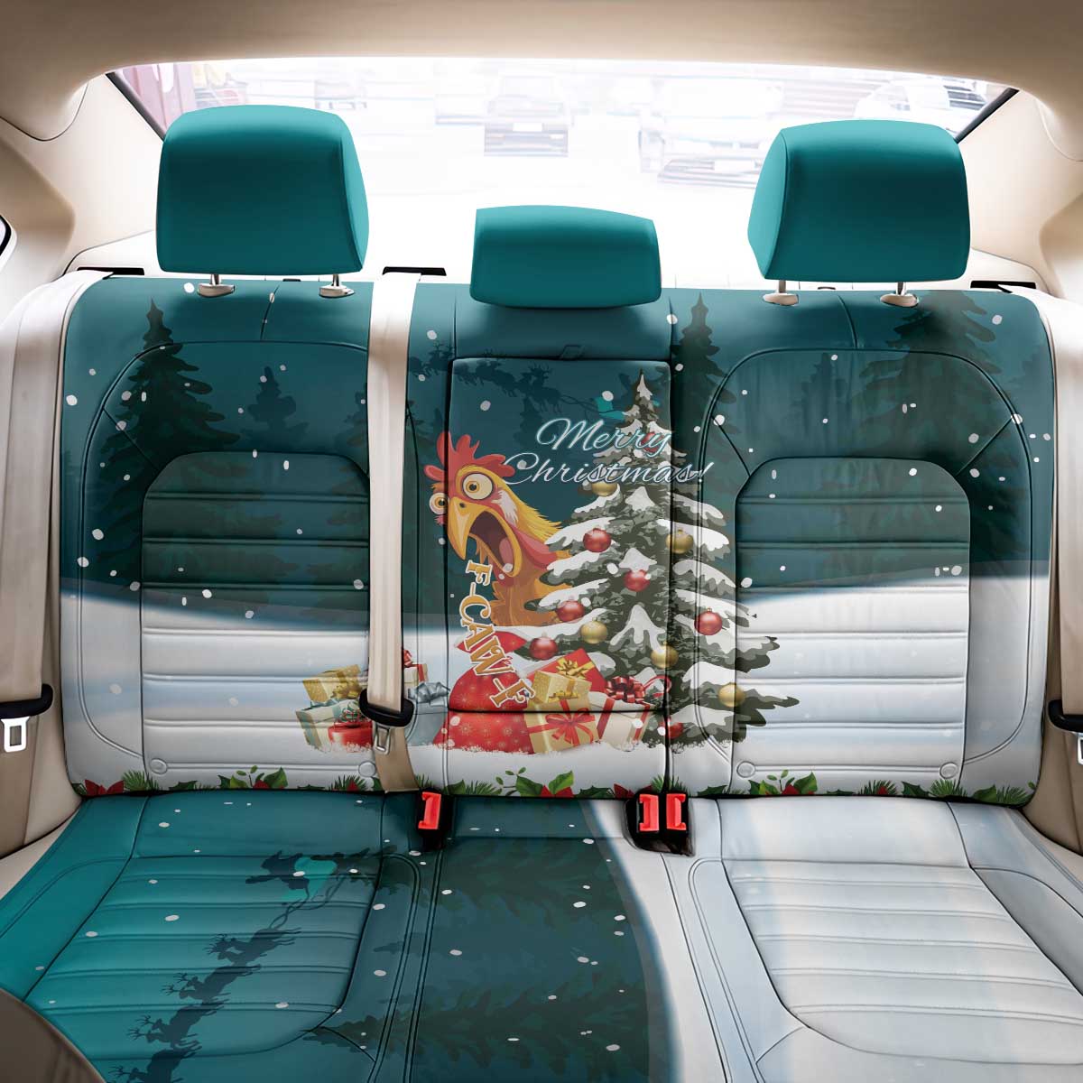 F Caw F Chicken Back Car Seat Cover Funny Christmas - Wonder Print Shop