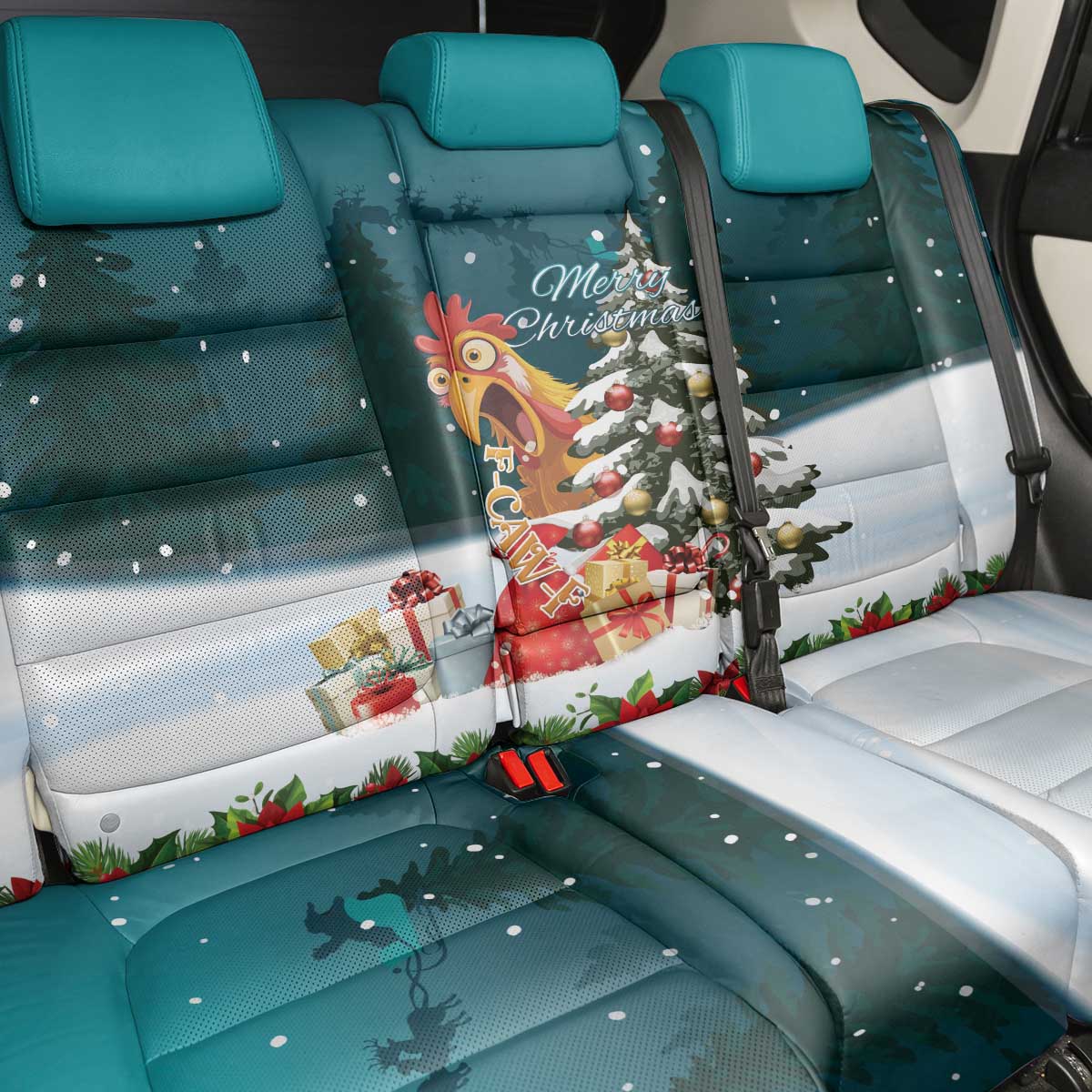 F Caw F Chicken Back Car Seat Cover Funny Christmas - Wonder Print Shop