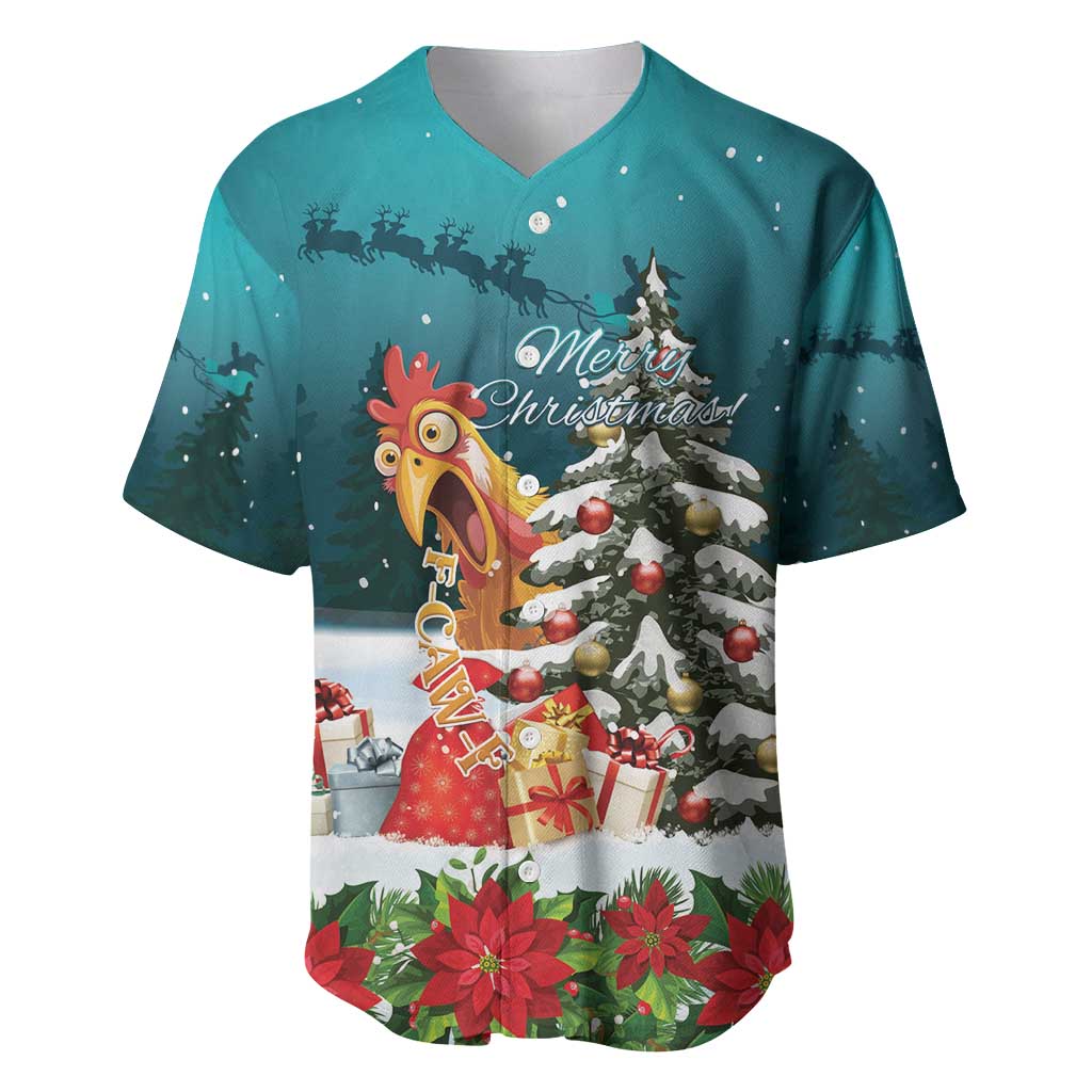 F Caw F Chicken Baseball Jersey Funny Christmas - Wonder Print Shop