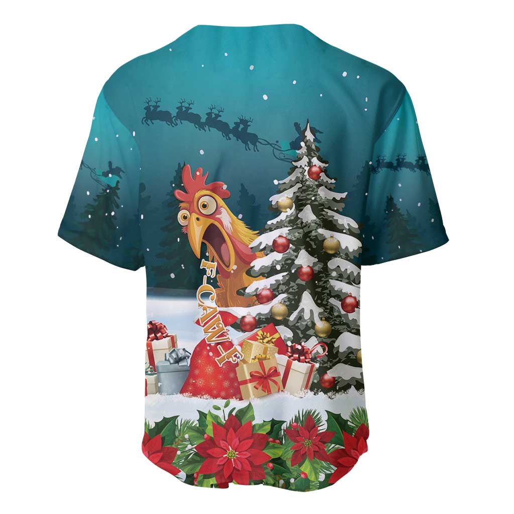 F Caw F Chicken Baseball Jersey Funny Christmas - Wonder Print Shop