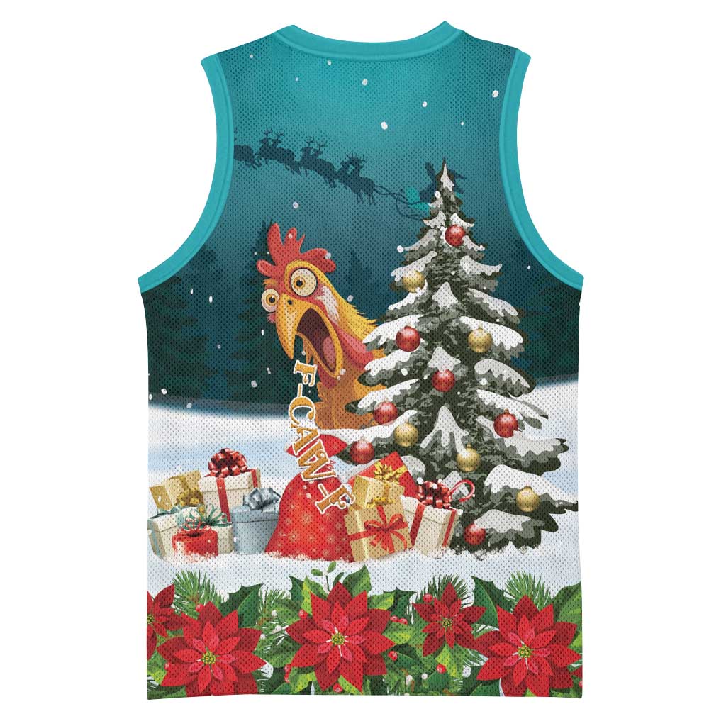 F Caw F Chicken Basketball Jersey Funny Christmas - Wonder Print Shop