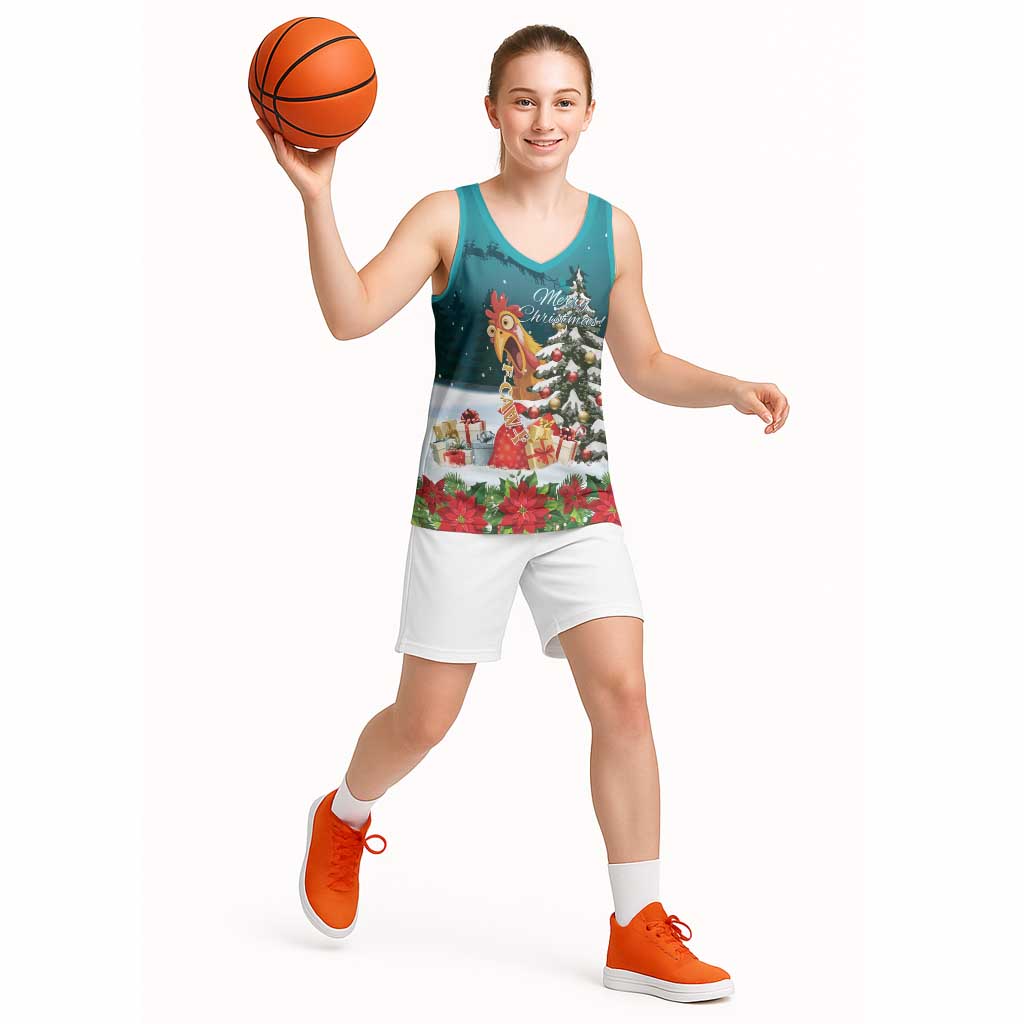 F Caw F Chicken Basketball Jersey Funny Christmas - Wonder Print Shop