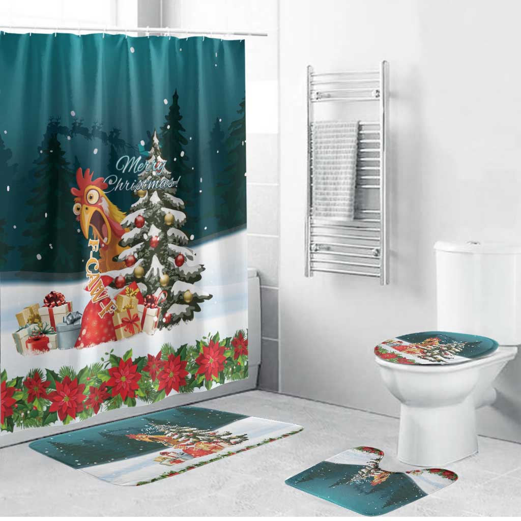 F Caw F Chicken Bathroom Set Funny Christmas - Wonder Print Shop