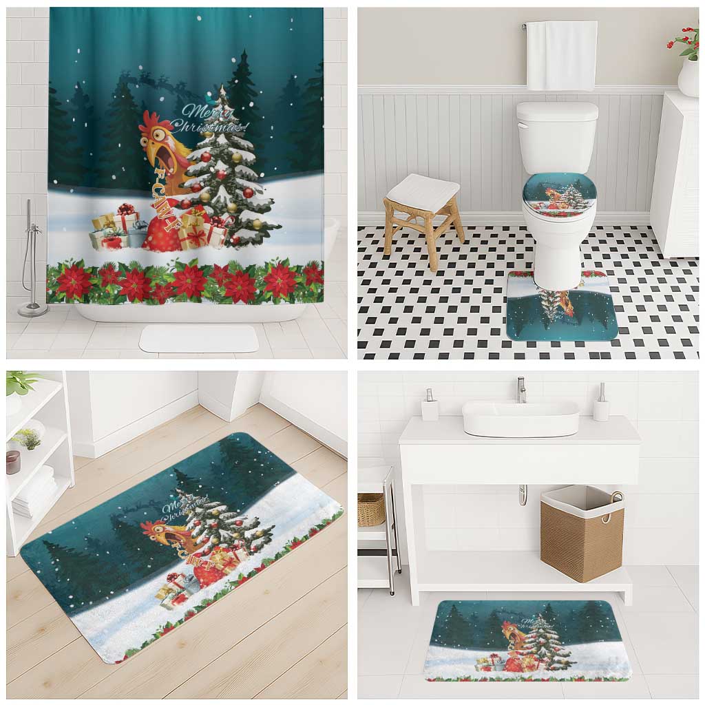F Caw F Chicken Bathroom Set Funny Christmas - Wonder Print Shop