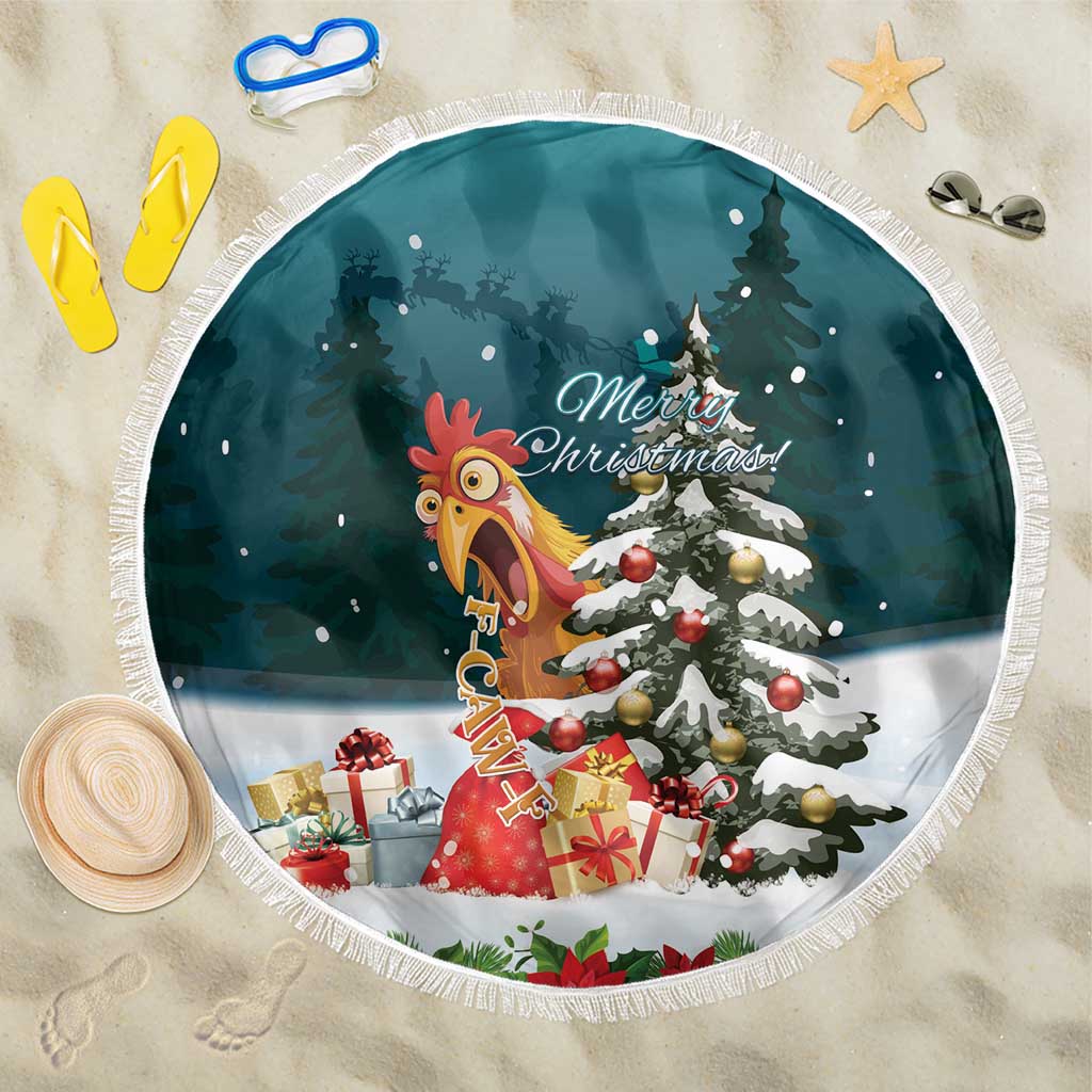 F Caw F Chicken Beach Blanket Funny Christmas - Wonder Print Shop