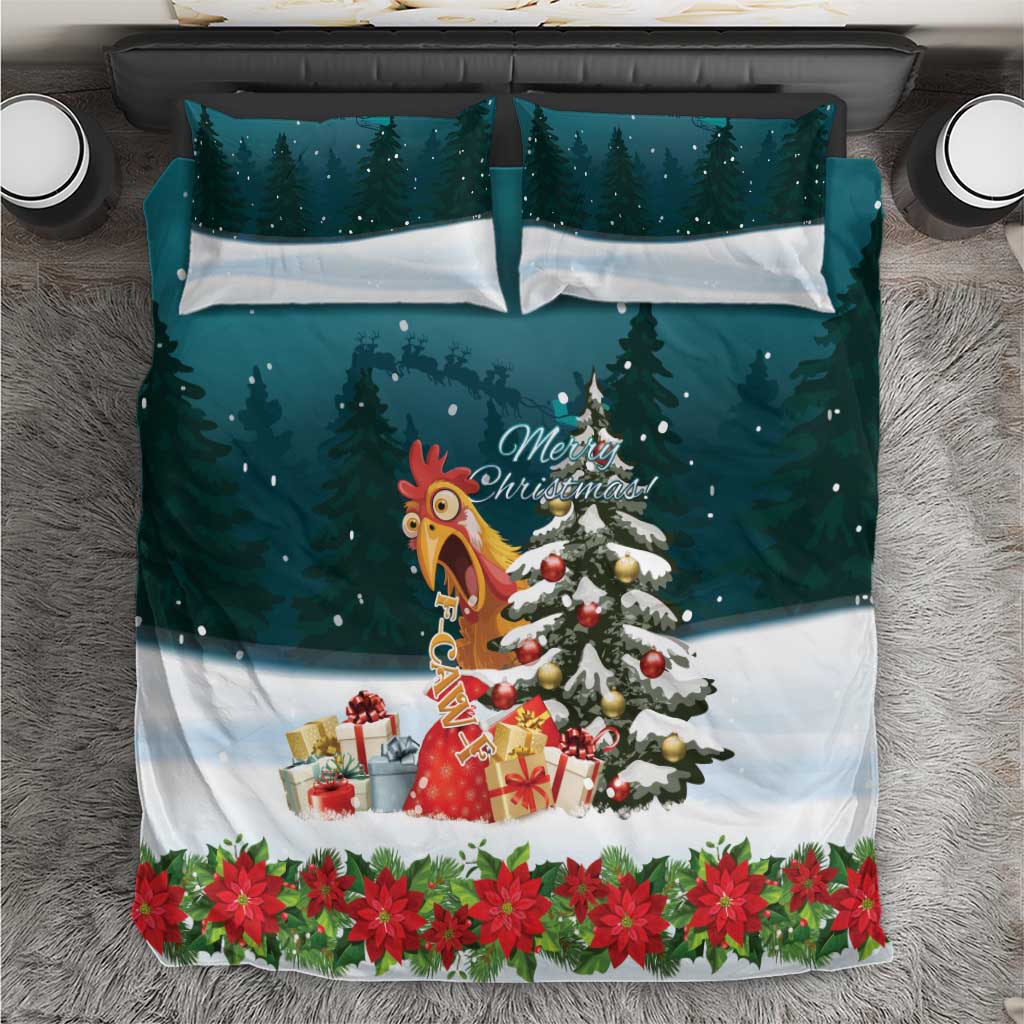 F Caw F Chicken Bedding Set Funny Christmas - Wonder Print Shop