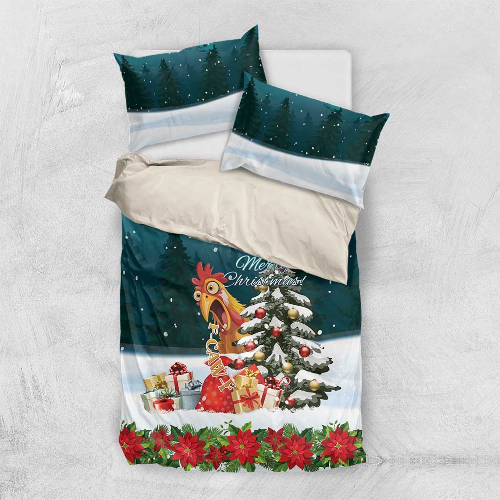F Caw F Chicken Bedding Set Funny Christmas - Wonder Print Shop