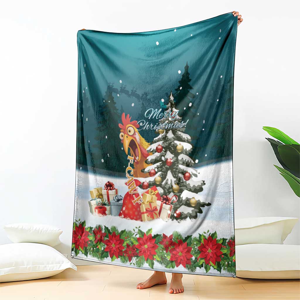 F Caw F Chicken Blanket Funny Christmas - Wonder Print Shop