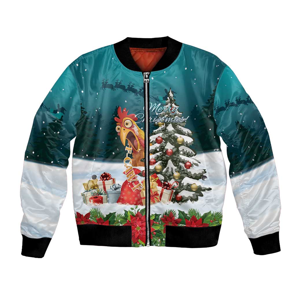 F Caw F Chicken Bomber Jacket Funny Christmas - Wonder Print Shop