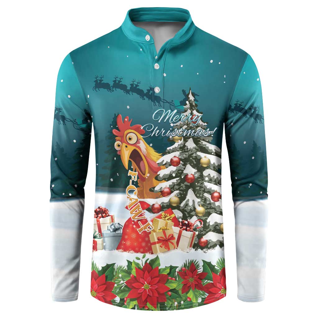 F Caw F Chicken Button Sweatshirt Funny Christmas - Wonder Print Shop