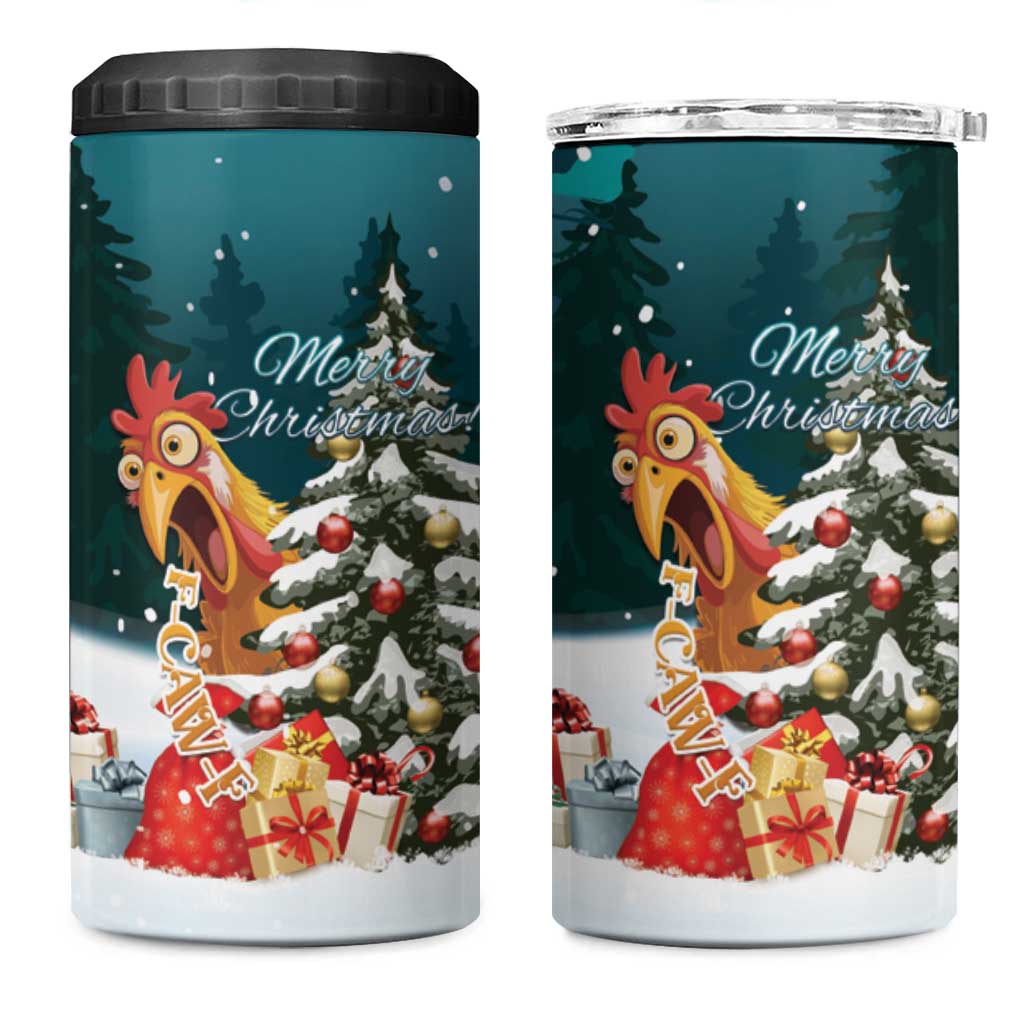 F Caw F Chicken 4 in 1 Can Cooler Tumbler Funny Christmas - Wonder Print Shop