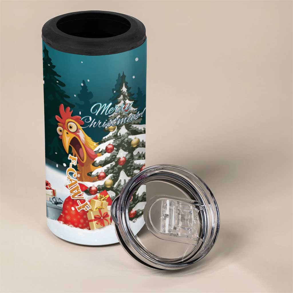 F Caw F Chicken 4 in 1 Can Cooler Tumbler Funny Christmas - Wonder Print Shop