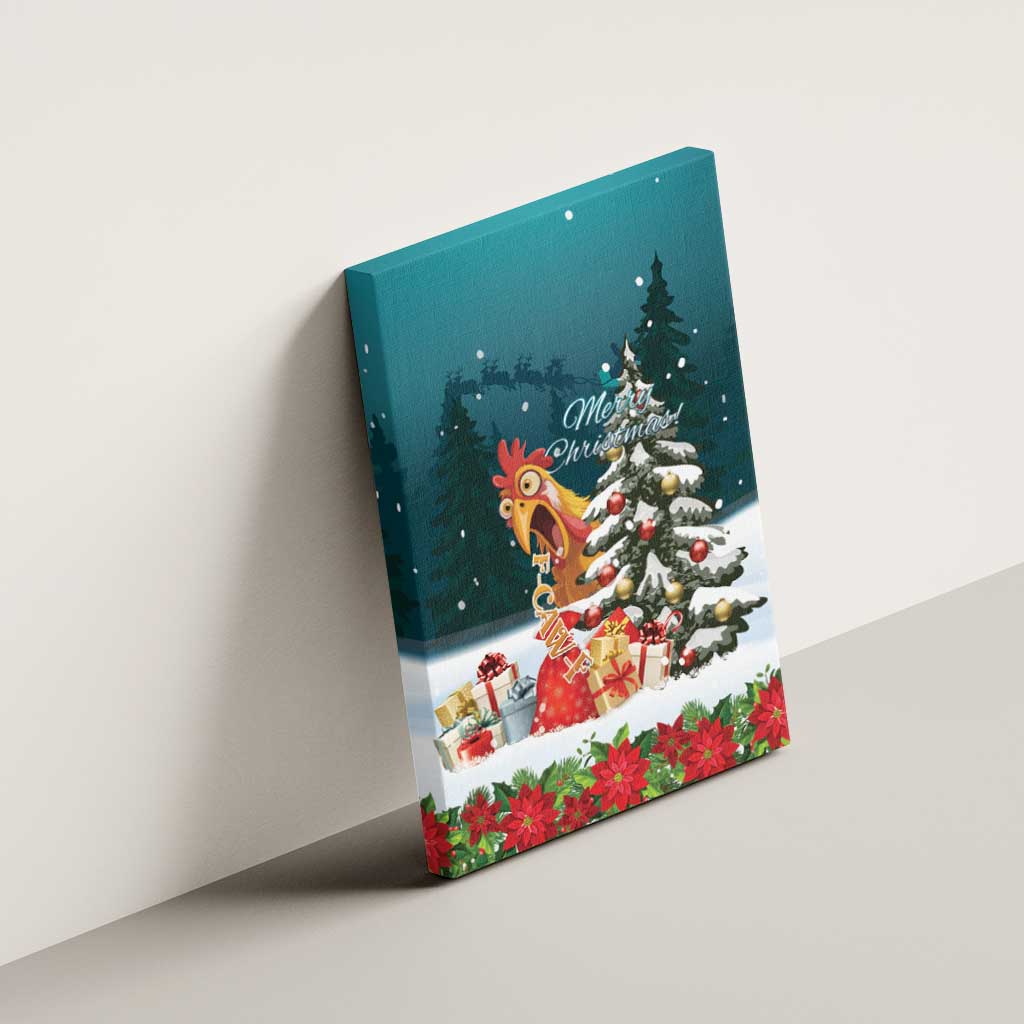 F Caw F Chicken Canvas Wall Art Funny Christmas - Wonder Print Shop