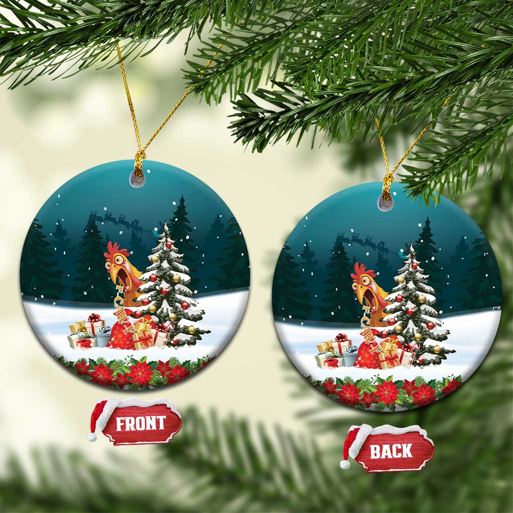 F Caw F Chicken Ceramic Ornament Funny Christmas - Wonder Print Shop