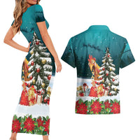 F Caw F Chicken Couples Matching Short Sleeve Bodycon Dress and Hawaiian Shirt Funny Christmas - Wonder Print Shop