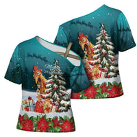 F Caw F Chicken Cross Shoulder Shirt Funny Christmas - Wonder Print Shop