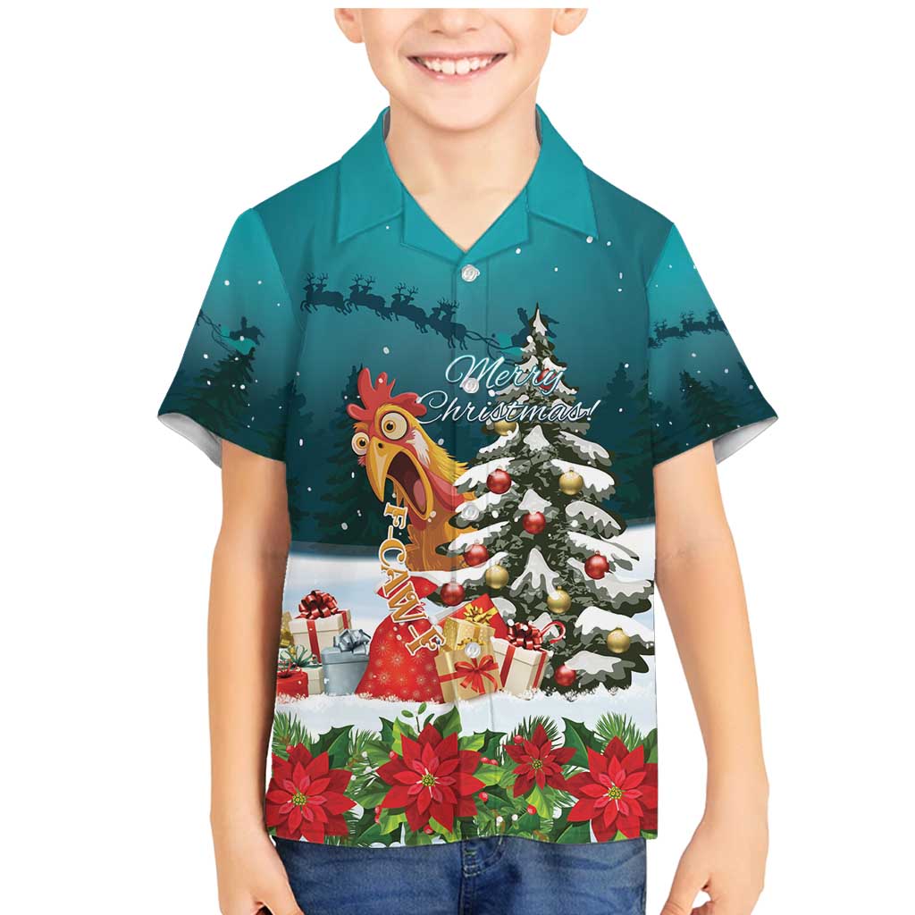 F Caw F Chicken Family Matching Mermaid Dress and Hawaiian Shirt Funny Christmas - Wonder Print Shop
