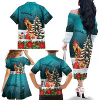 F Caw F Chicken Family Matching Off The Shoulder Long Sleeve Dress and Hawaiian Shirt Funny Christmas - Wonder Print Shop