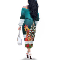 F Caw F Chicken Family Matching Off The Shoulder Long Sleeve Dress and Hawaiian Shirt Funny Christmas - Wonder Print Shop