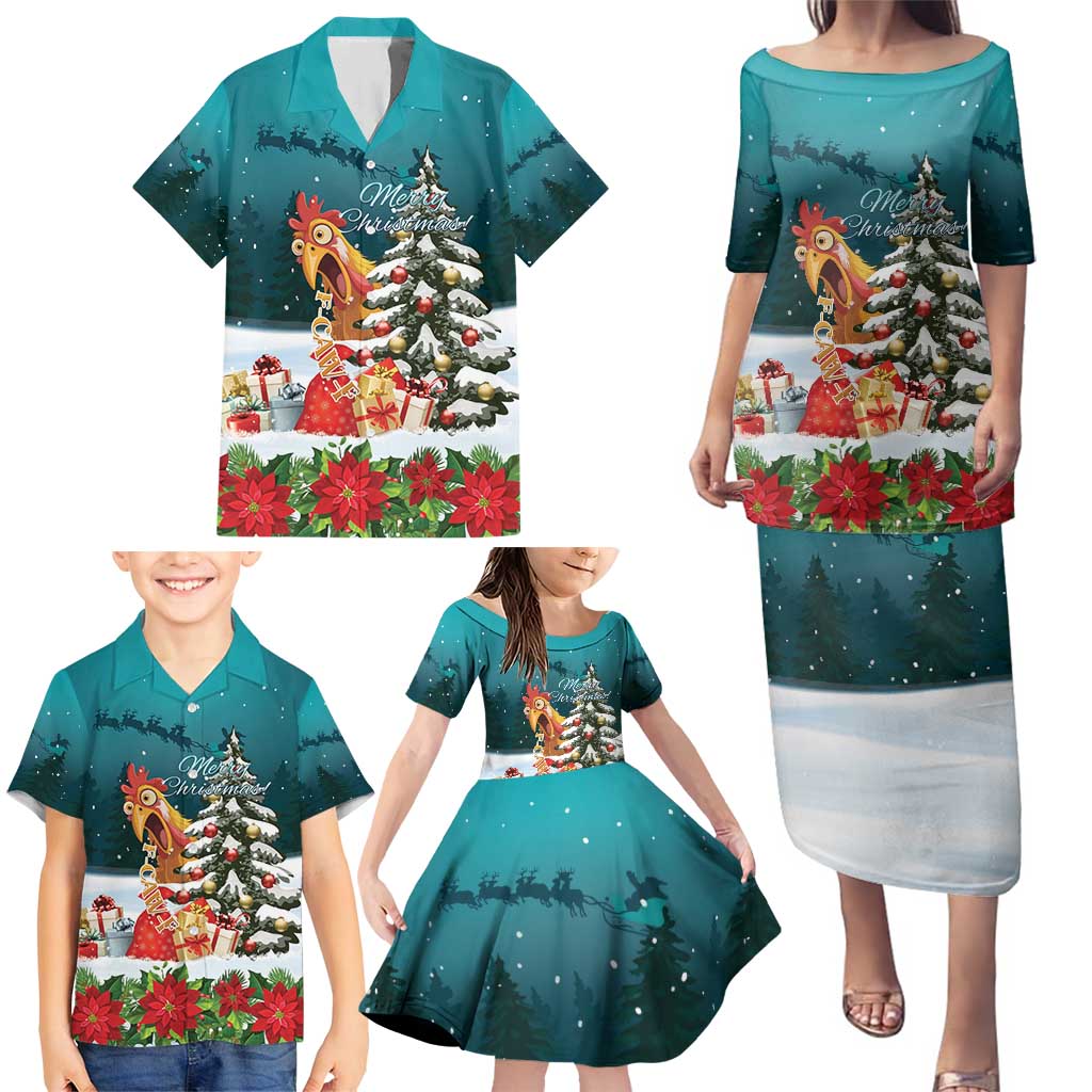 F Caw F Chicken Family Matching Puletasi and Hawaiian Shirt Funny Christmas - Wonder Print Shop
