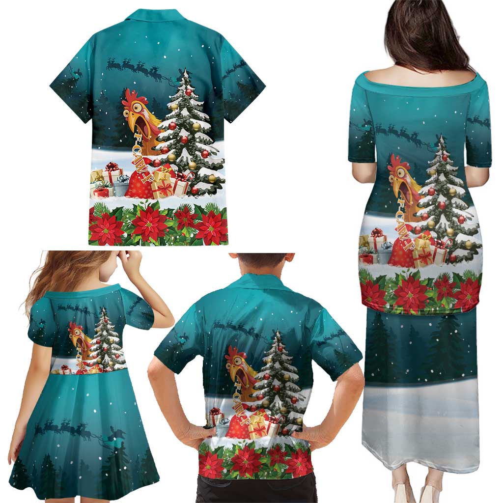 F Caw F Chicken Family Matching Puletasi and Hawaiian Shirt Funny Christmas - Wonder Print Shop