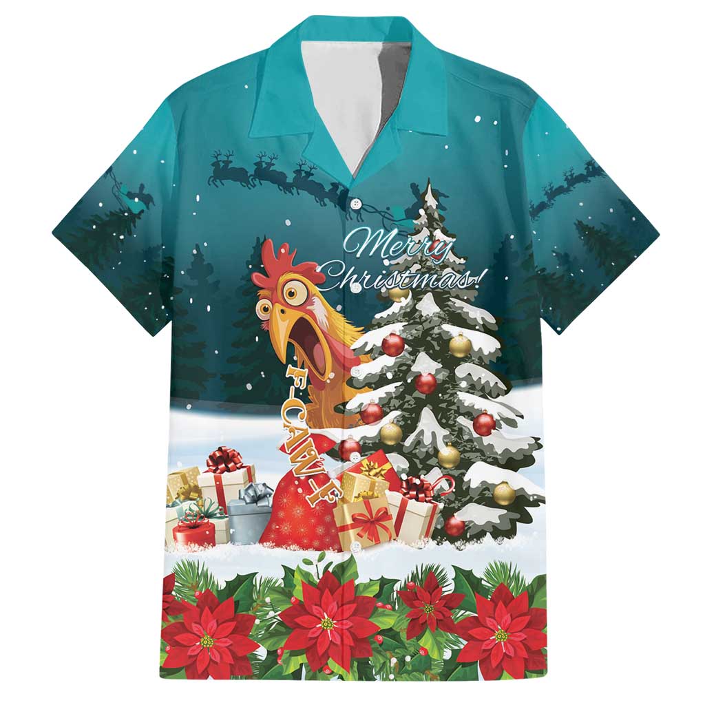 F Caw F Chicken Family Matching Short Sleeve Bodycon Dress and Hawaiian Shirt Funny Christmas - Wonder Print Shop