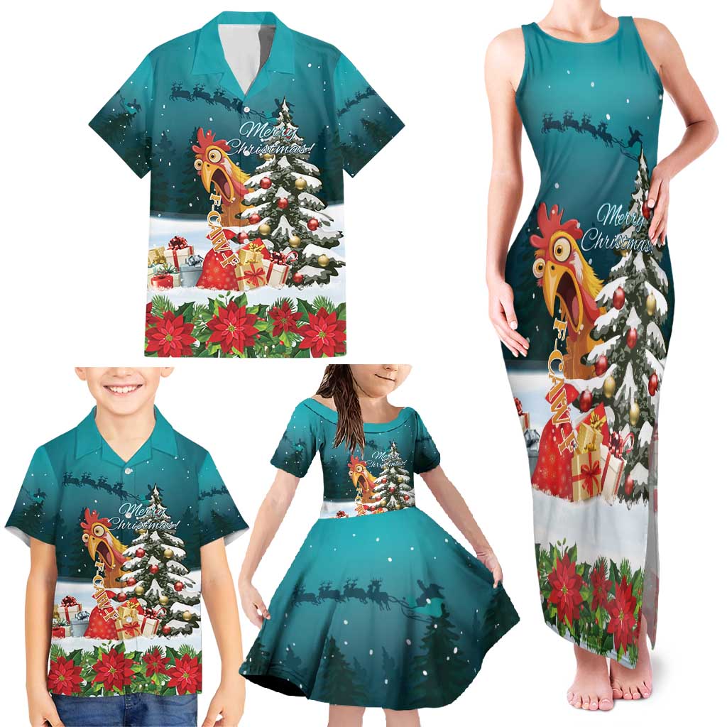 F Caw F Chicken Family Matching Tank Maxi Dress and Hawaiian Shirt Funny Christmas - Wonder Print Shop