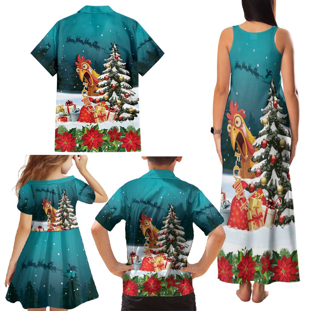 F Caw F Chicken Family Matching Tank Maxi Dress and Hawaiian Shirt Funny Christmas - Wonder Print Shop