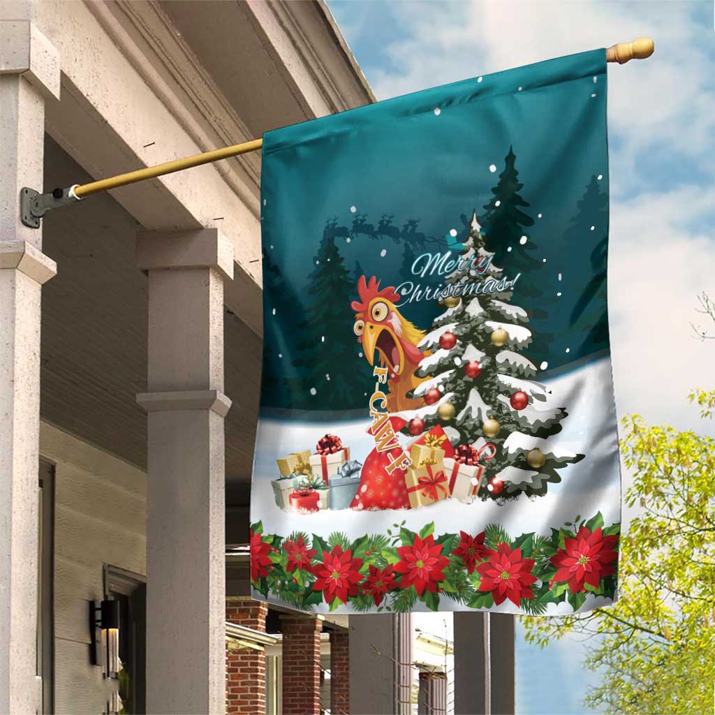 F Caw F Chicken Garden Flag Funny Christmas - Wonder Print Shop