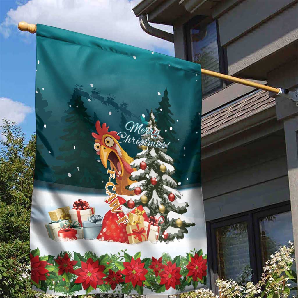 F Caw F Chicken Garden Flag Funny Christmas - Wonder Print Shop