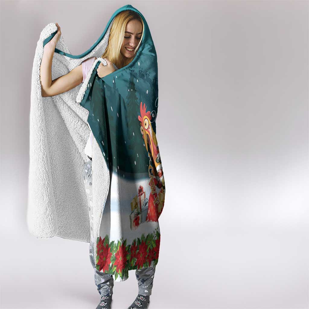 F Caw F Chicken Hooded Blanket Funny Christmas - Wonder Print Shop