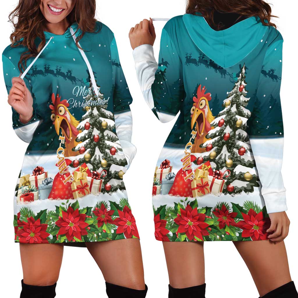 F Caw F Chicken Hoodie Dress Funny Christmas - Wonder Print Shop