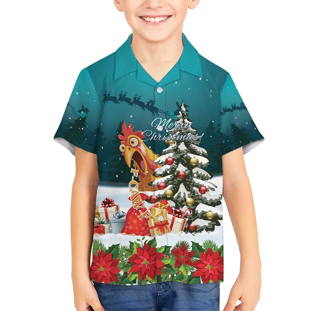 F Caw F Chicken Kid Hawaiian Shirt Funny Christmas - Wonder Print Shop