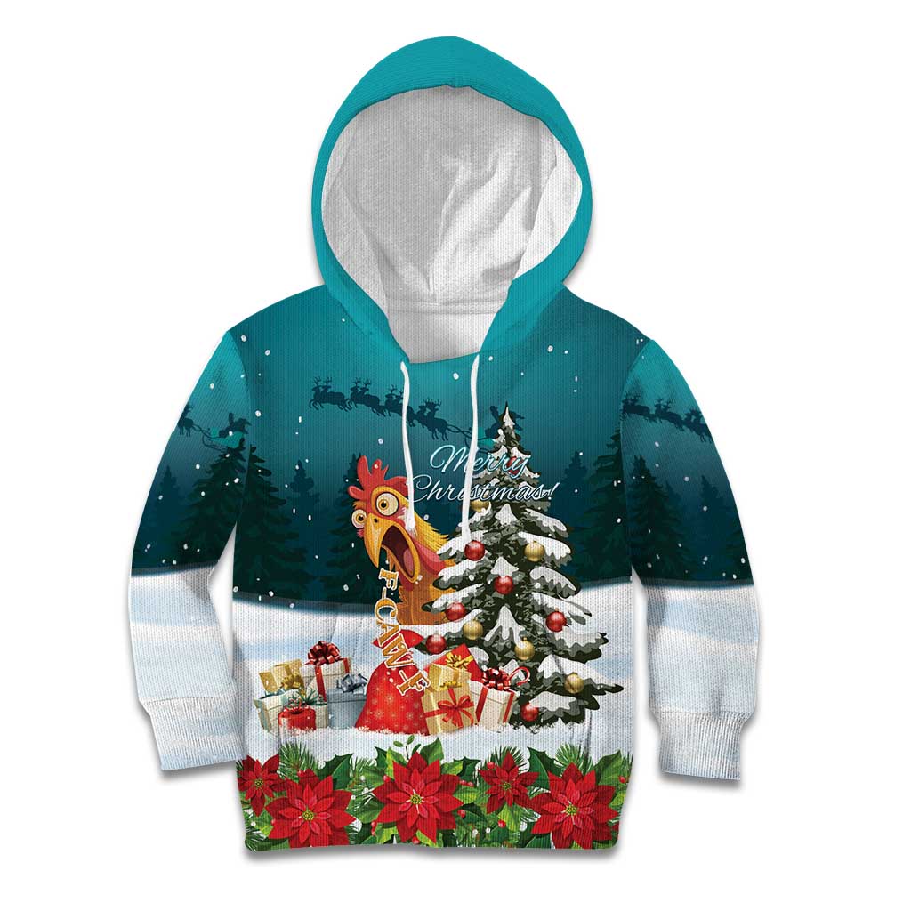 F Caw F Chicken Kid Hoodie Funny Christmas - Wonder Print Shop
