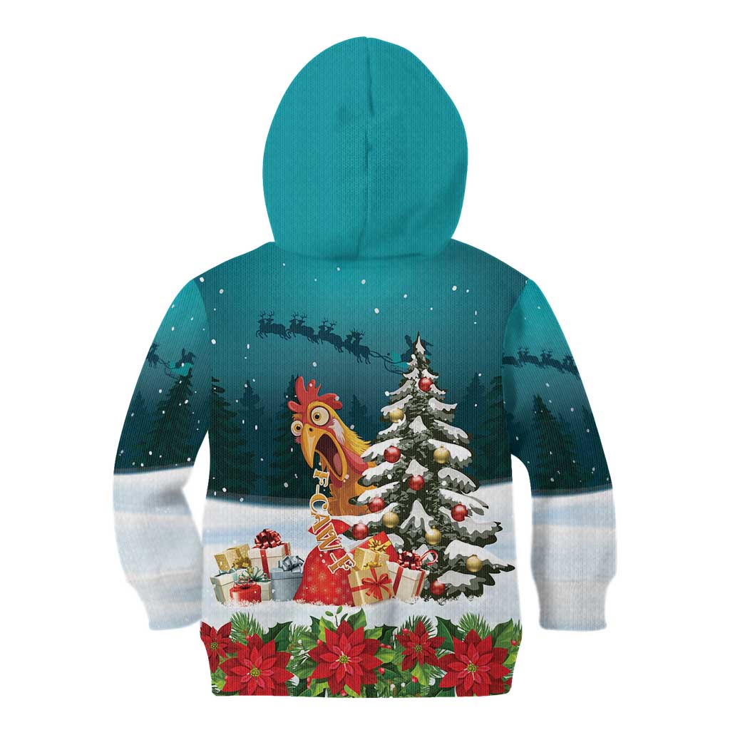 F Caw F Chicken Kid Hoodie Funny Christmas - Wonder Print Shop