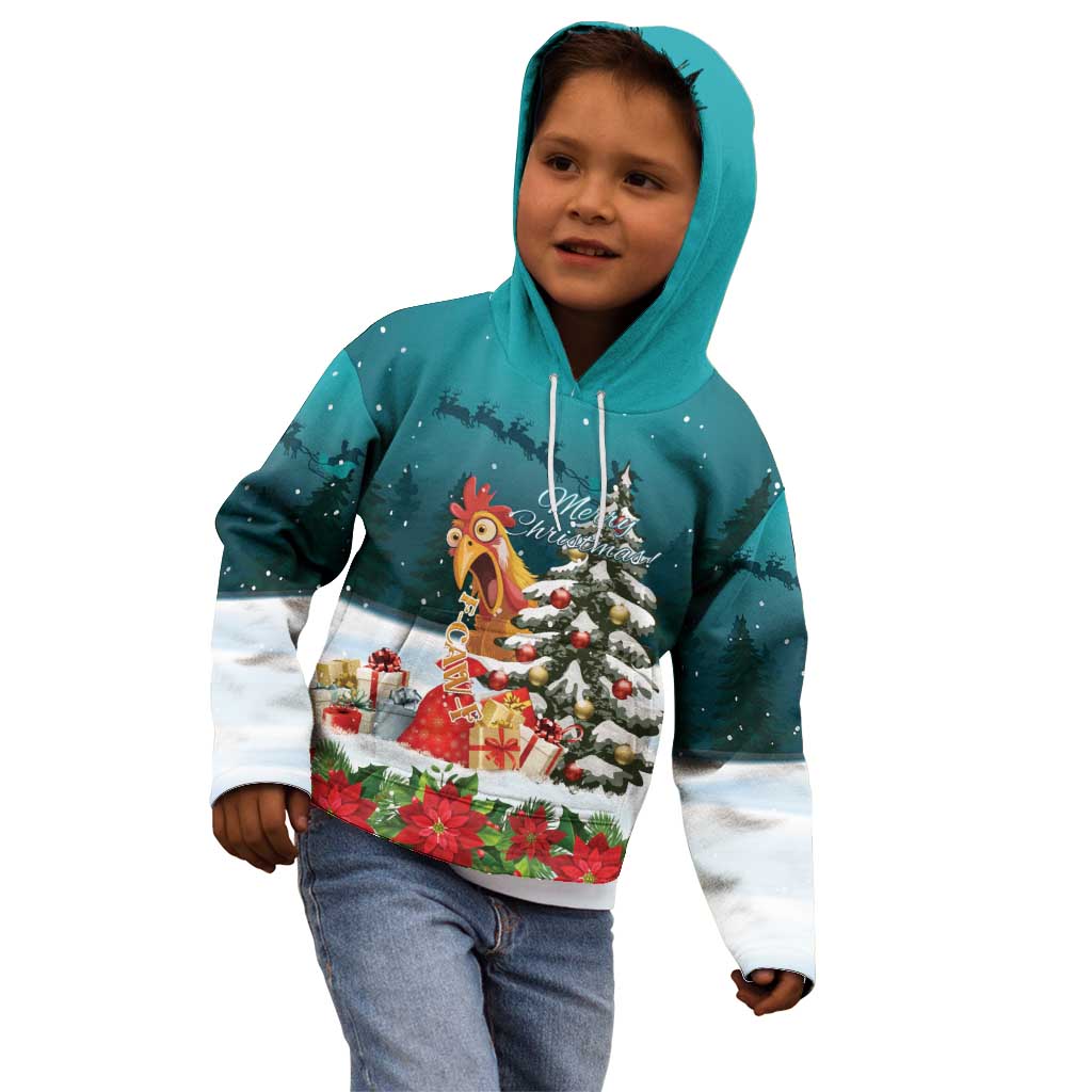 F Caw F Chicken Kid Hoodie Funny Christmas - Wonder Print Shop