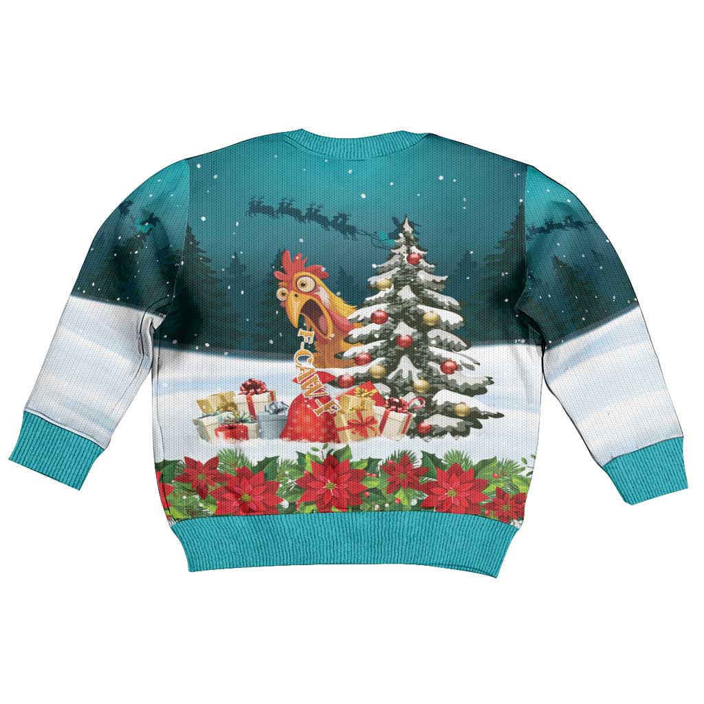 F Caw F Chicken Kid Ugly Christmas Sweater Funny Christmas - Wonder Print Shop