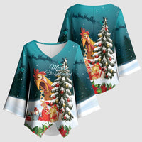 F Caw F Chicken Kimono Sleeve Blouse Funny Christmas - Wonder Print Shop