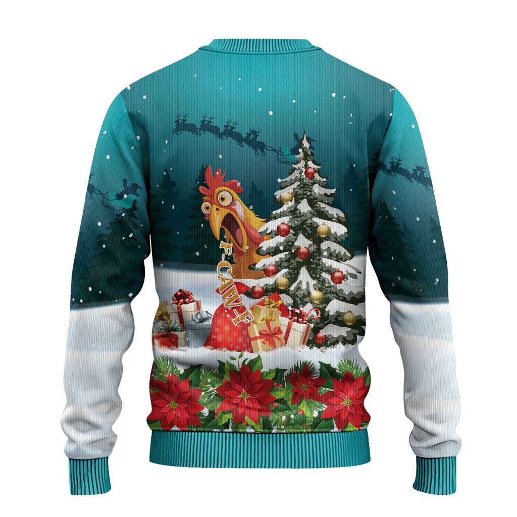 F Caw F Chicken Ugly Christmas Sweater Funny Christmas - Wonder Print Shop