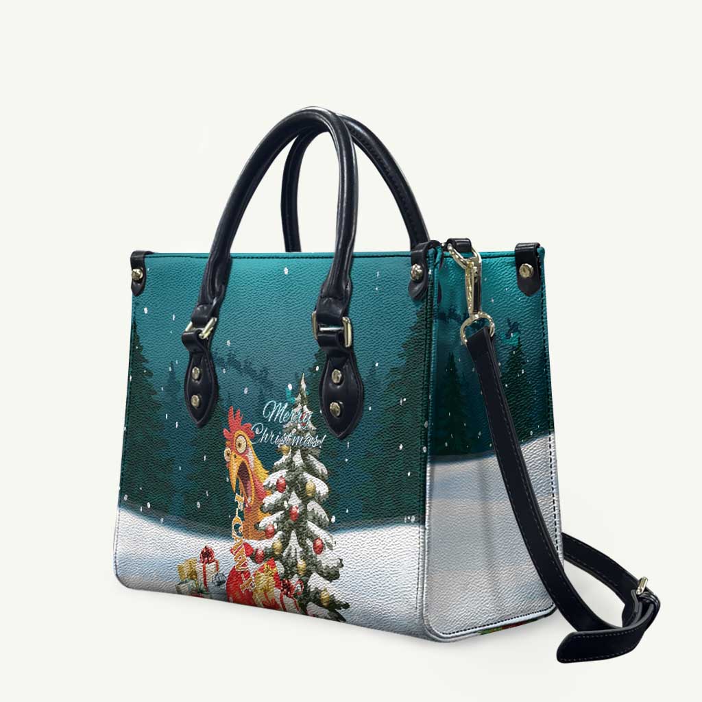 F Caw F Chicken Leather Bag Funny Christmas - Wonder Print Shop